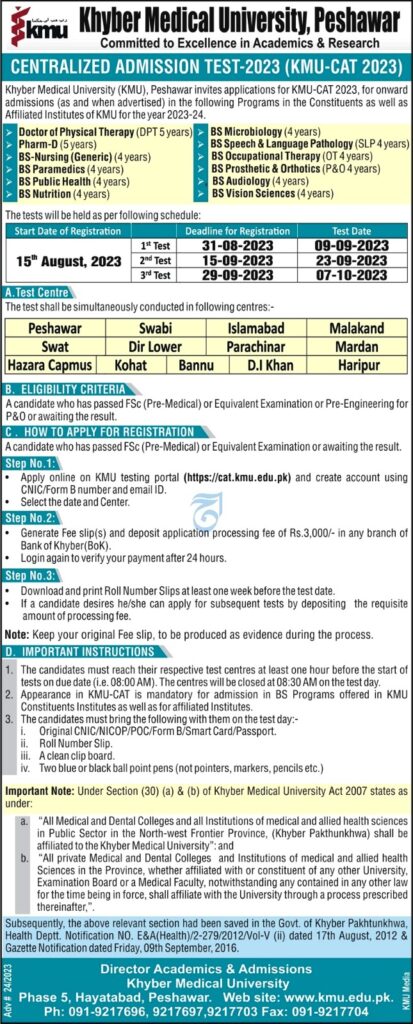 Khyber Medical University (KMU), Peshawar