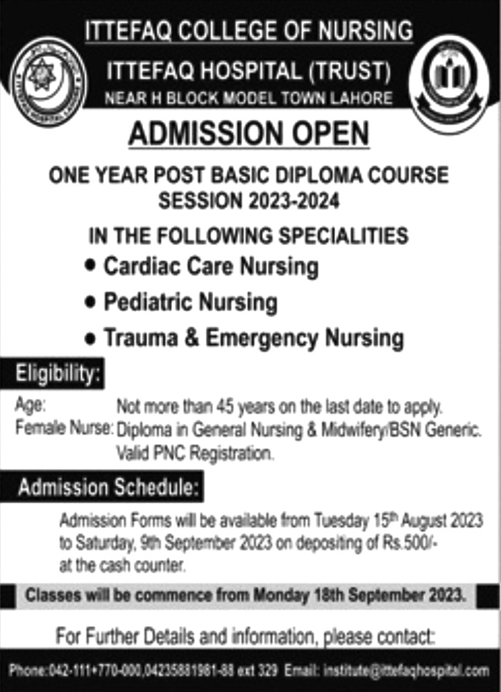 Ittefaq College of Nursing, Lahore