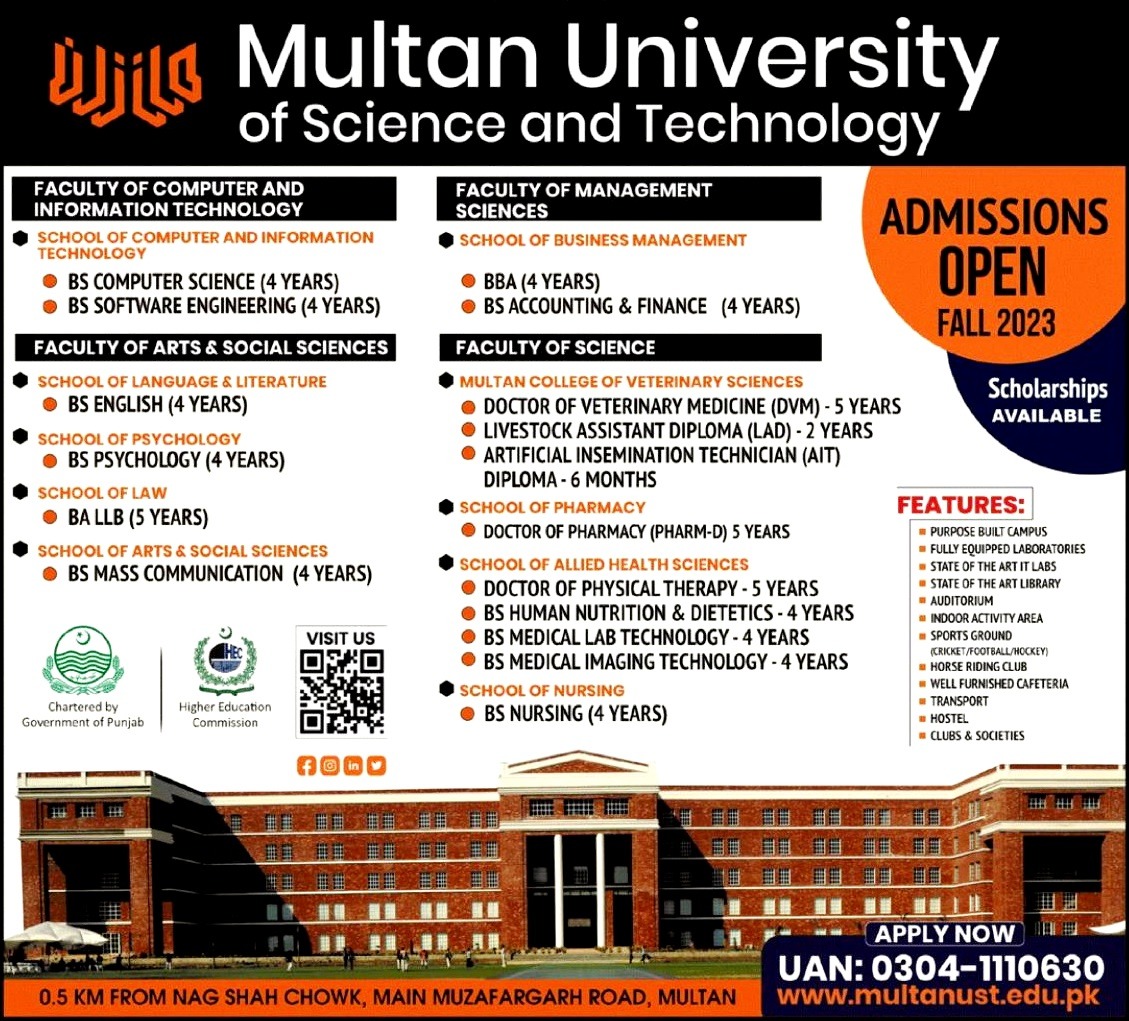 Multan University of Science & Technology (MUST), Multan