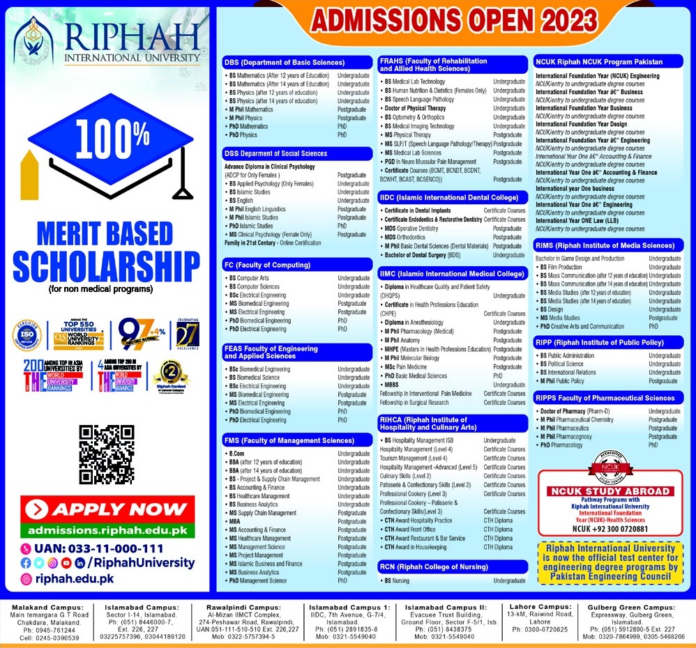 Riphah International University (RIU), Islamabad & Rawalpindi