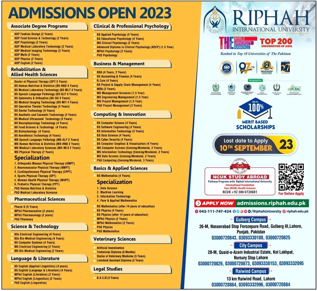 Riphah-International-University-RIU-Lahore-Campus